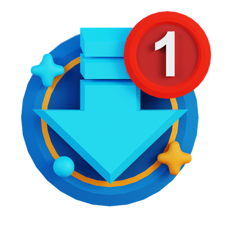 DOWNLOAD NOTIFICATION  3D Icon