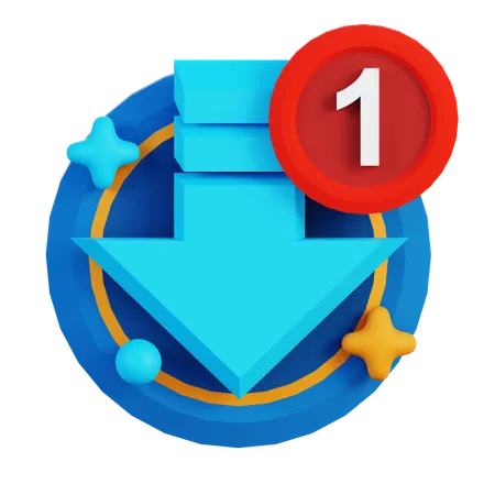 DOWNLOAD NOTIFICATION  3D Icon