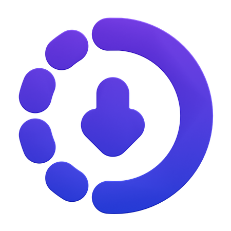 Download Progress Arrow  3D Icon
