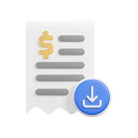 Download Receipt  3D Icon