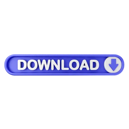 Download Text Button  3D Icon