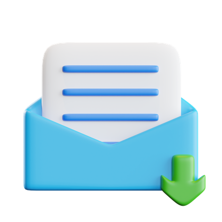 Downloading Email  3D Icon
