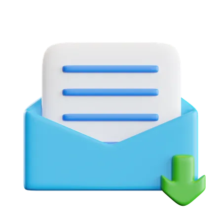 Downloading Email  3D Icon