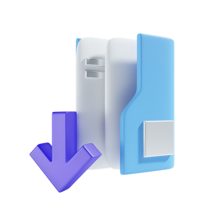 Downloading folder  3D Icon