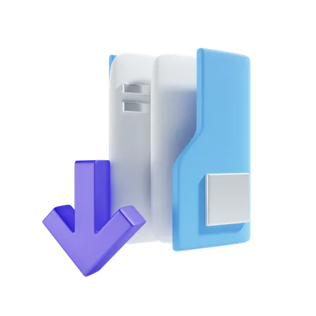 Downloading folder  3D Icon