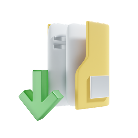 Downloading folder  3D Icon