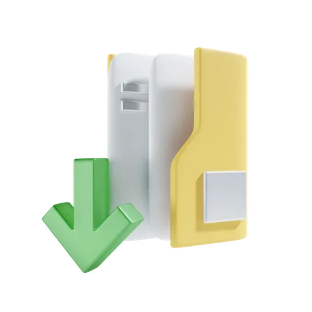 Downloading folder  3D Icon