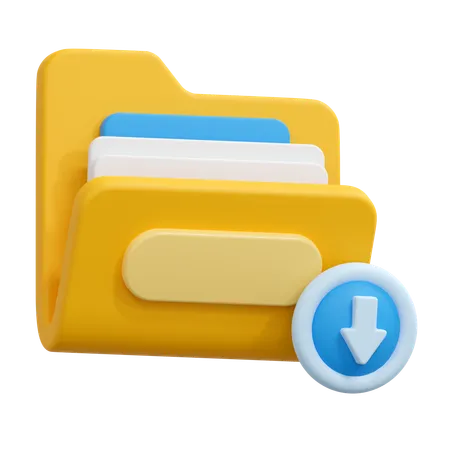 Downloading folder  3D Icon