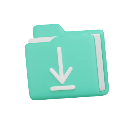 Downloads Folder With Transparent Background 3D Icon