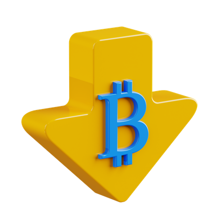 Downrate Bitcoin  3D Icon