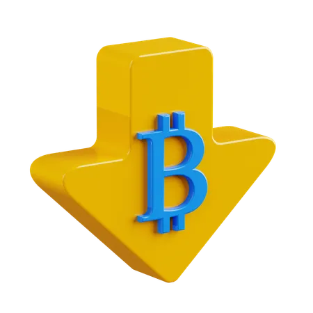 Downrate Bitcoin  3D Icon