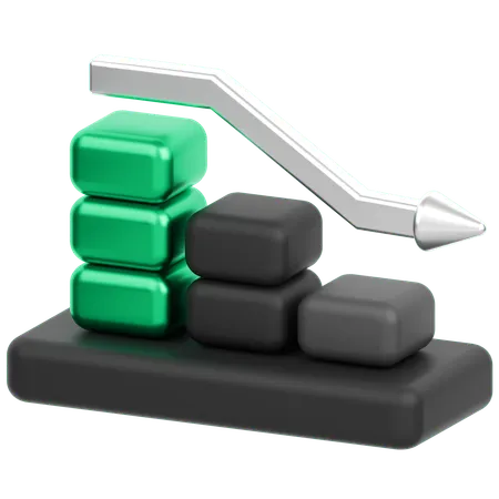 Downtrend Chart  3D Icon