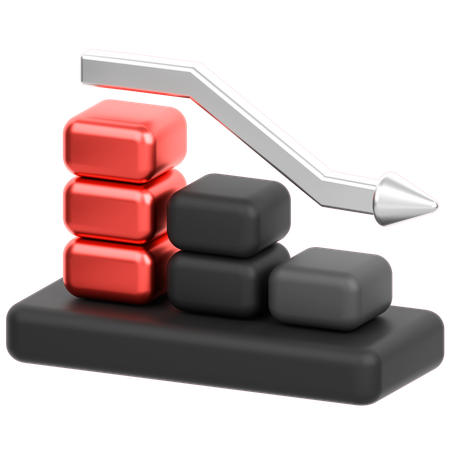 Downtrend Chart  3D Icon