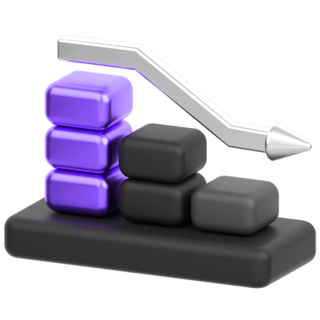 Downtrend Chart  3D Icon