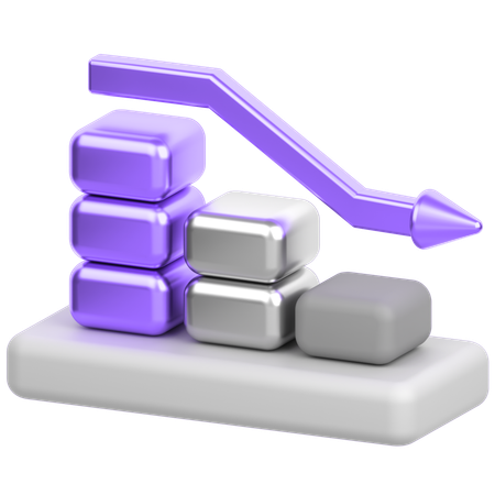 Downtrend chart  3D Icon