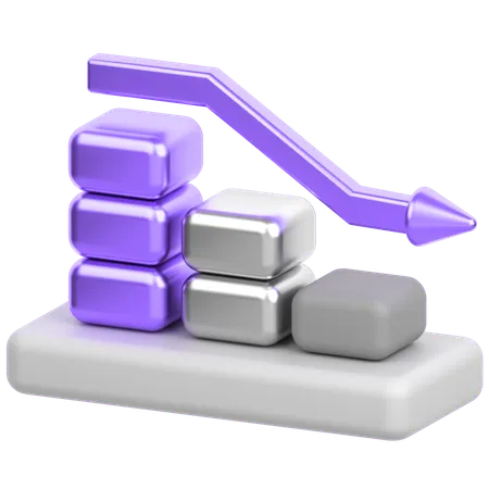 Downtrend chart  3D Icon
