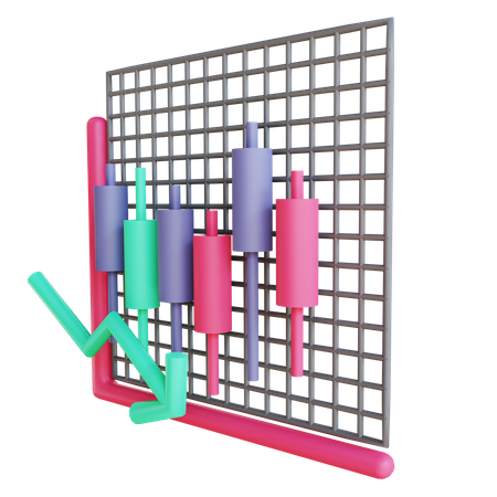 Downtrend chart  3D Icon