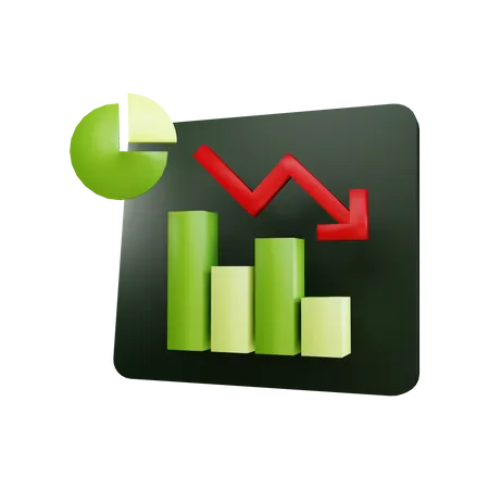 Downtrend Chart  3D Illustration