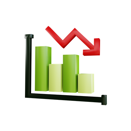 Downtrend Chart  3D Illustration