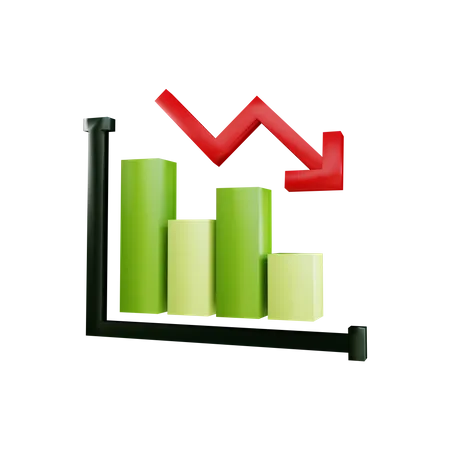 Downtrend Chart  3D Illustration