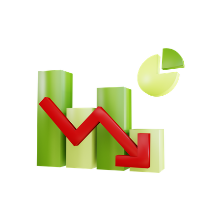 Downtrend Chart 3D Illustration