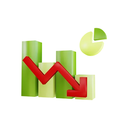 Downtrend Chart 3D Illustration