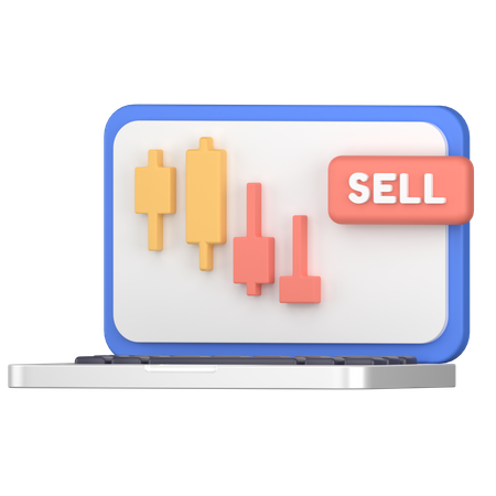 Downtrend Stock Chart  3D Icon