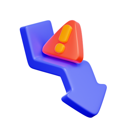 Downturn Alert Icon  3D Icon