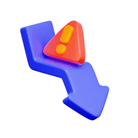 Downturn Alert Icon  3D Icon