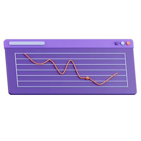 Downward Chart  3D Icon