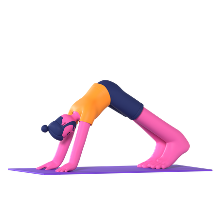 Downward Facing Dog Pose  3D Icon