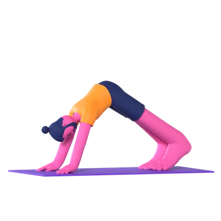 Downward Facing Dog Pose  3D Icon