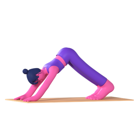 Downward Facing Dog Pose  3D Icon