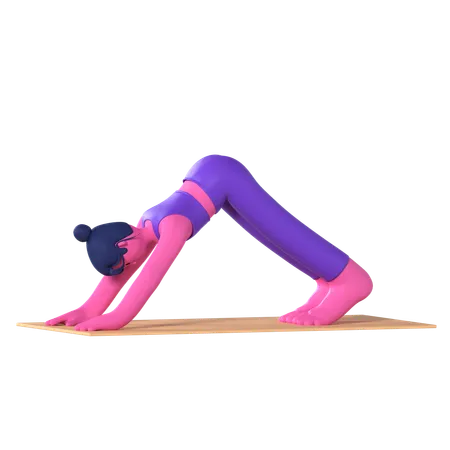 Downward Facing Dog Pose  3D Icon