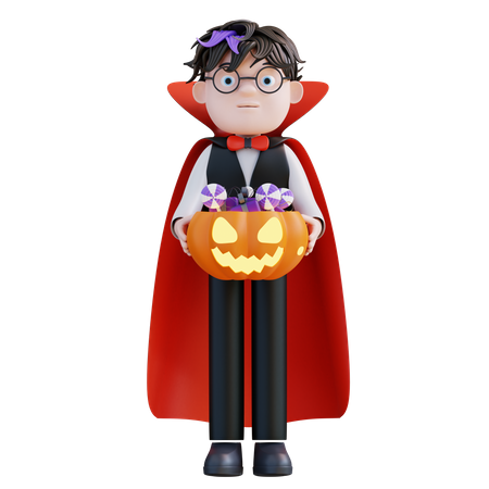 Dracula Bring Candy And Gifts  3D Illustration