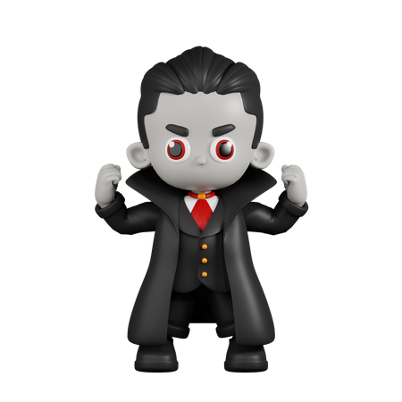 Dracula Vampire a l'air fort  3D Illustration