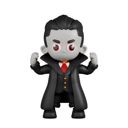 Dracula Vampire a l'air fort  3D Illustration