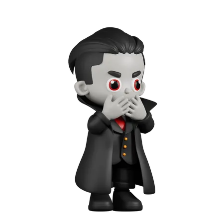 Dracula Vampire Affraid  3D Illustration