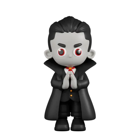 Dracula Vampire Apologizing  3D Illustration