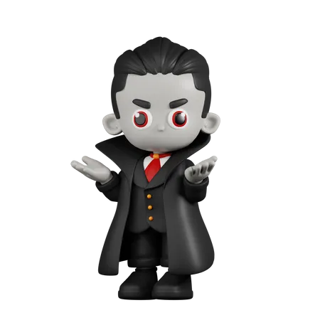 Dracula Vampire Confused  3D Illustration