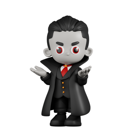 Dracula Vampire Confused  3D Illustration