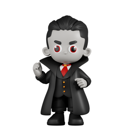 Dracula Vampire Congratulation  3D Illustration