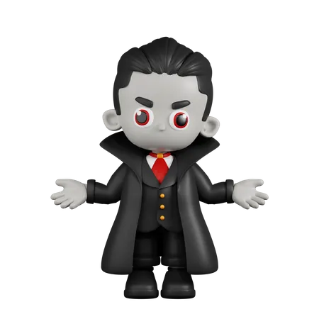 Dracula Vampire Doing The No Idea  3D Illustration