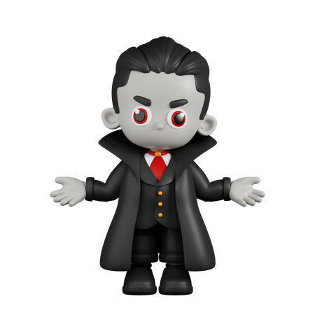 Dracula Vampire Doing The No Idea  3D Illustration