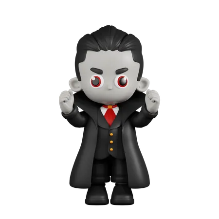 Dracula Vampire Excited  3D Illustration