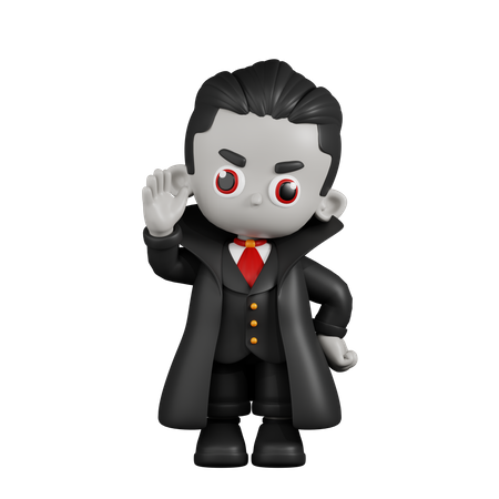 Dracula Vampire Greeting  3D Illustration