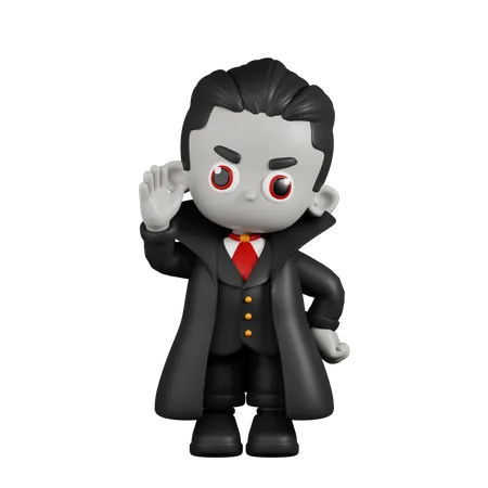 Dracula Vampire Greeting  3D Illustration