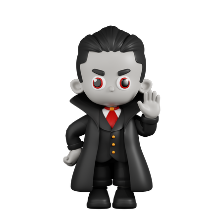 Dracula Vampire Hands Up  3D Illustration