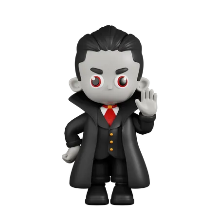 Dracula Vampire Hands Up  3D Illustration