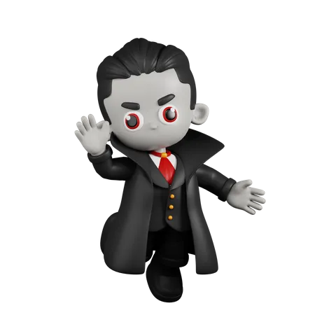 Dracula Vampire Happy  3D Illustration